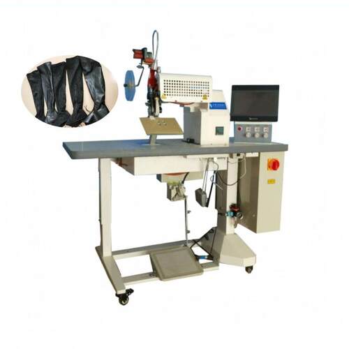 无缝皮裤贴条机器设备户外服折边机无缝冲锋衣包边机大空间