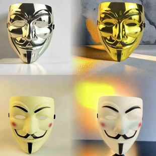 万圣节跨境电度 V字面具道具蒸汽朋克狂欢节恐怖角色扮演