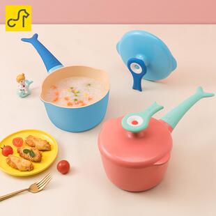 卡特马克鲸鱼辅食锅宝宝专用锅婴儿煎煮一体不粘小奶锅家用陶瓷锅