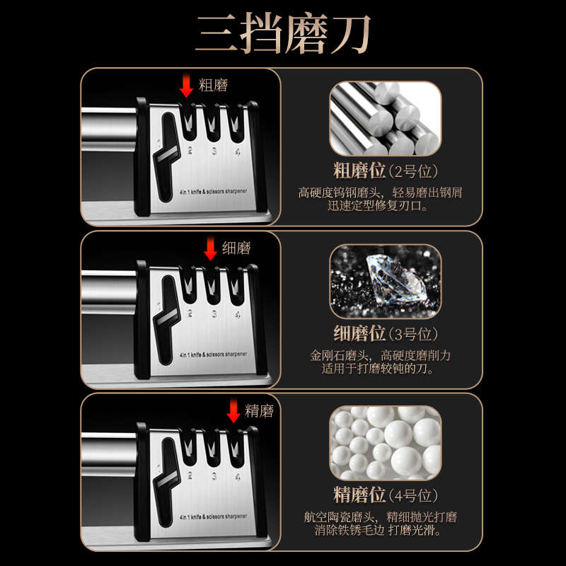 多功能磨刀器家用工具手动快速磨刀石棒饭店厨房菜刀专用开刃神器