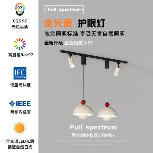可移动轨道餐厅灯岛台法式奶油风花苞咖啡厅吧台吊灯餐桌前台灯具