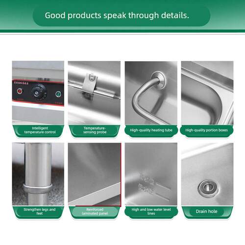 商用快餐设备不锈钢台式保温车食堂售菜台售饭台保温台商用电加热