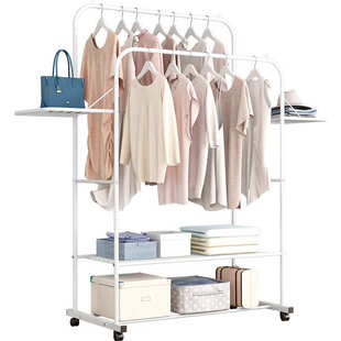 索尔诺新款金色简易铁艺室内卧室晾晒衣架落地收纳衣服置物挂衣架