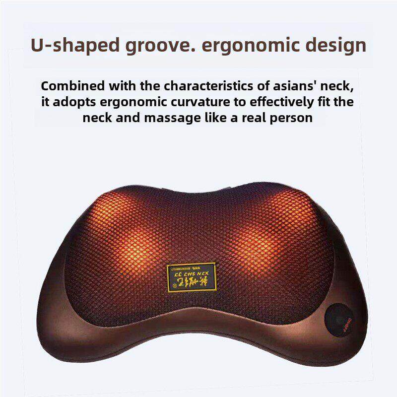 新世纪颈椎按摩枕颈肩腰热敷揉捏多功能家用按摩器汽车坐垫充电