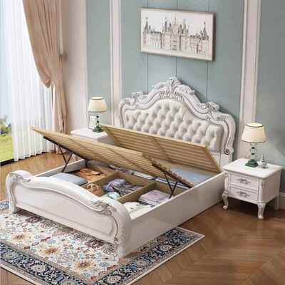 欧式实木床1.8米公主床1.5米轻奢储物大床美式婚床现代简约双人床