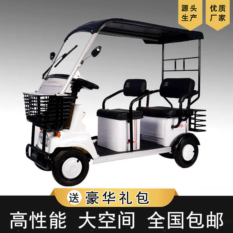 小巴士老年电动代步车四轮电动车家用接送孩子老人代步带棚残疾助