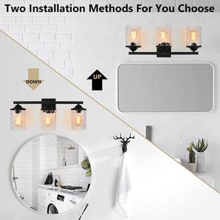 跨境马亚镜前壁灯三头玻璃壁逊工灯美式 复古业风灯具浴室洗674手