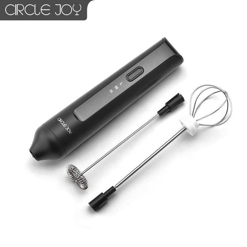 圆乐智能充电式三档304不锈钢手持咖啡搅拌器打奶泡器电动打蛋器