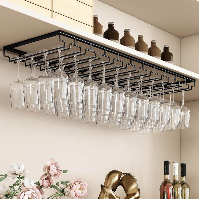 酒吧红酒杯架倒挂家用悬挂式杯子挂架葡萄酒高脚杯架子酒柜置物架