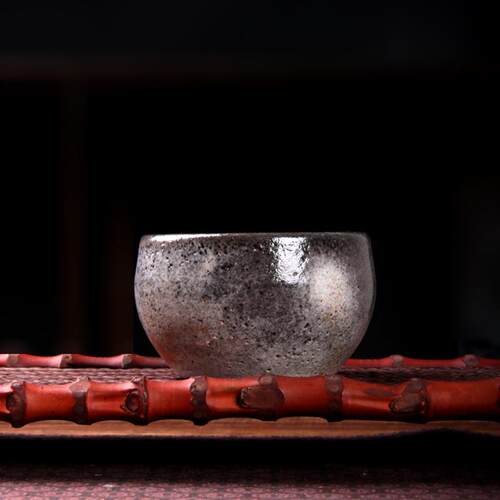 手作中式志野烧水墨风禅定主人杯李辉熠陶瓷罗汉杯复古粗陶品茶杯