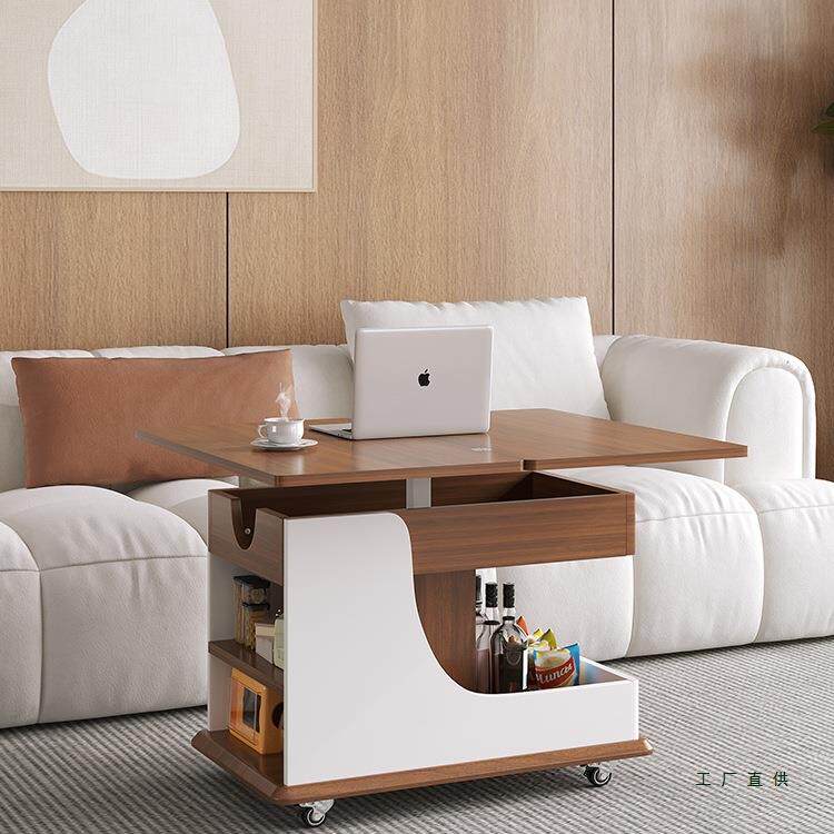 客厅沙发边几柜多功能可升降折叠移动推车带轮小户型茶几2026新款