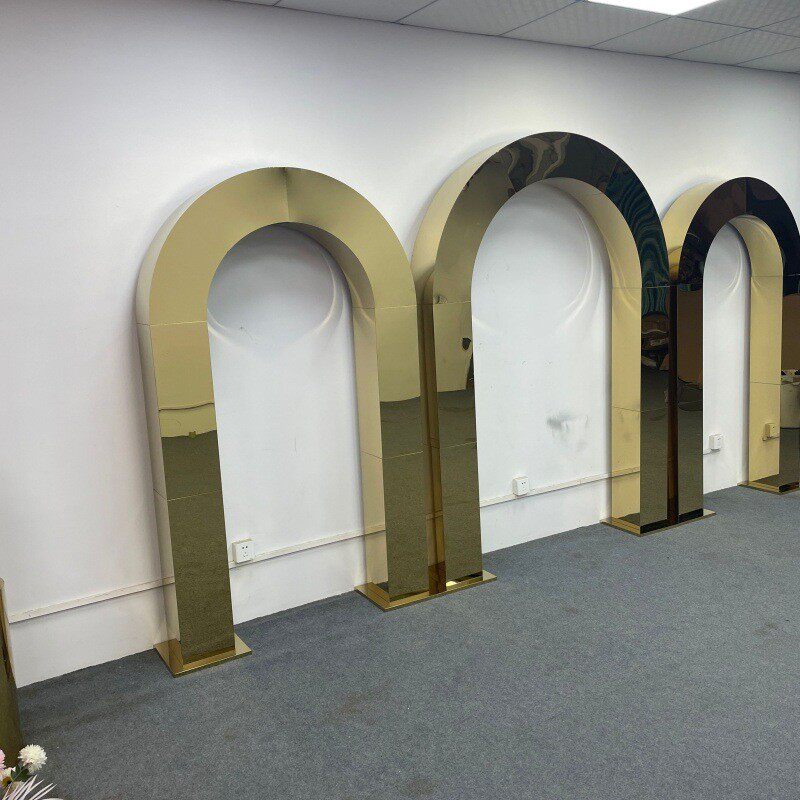 跨礼境婚婚庆道具弧形0106钢立体方柱不锈户外屏风背舞台布置景架