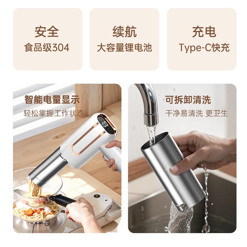 新款直销新款电动面条机家用小型手持无线压面机器全自动饸饹机户