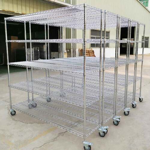 多层收纳架不锈钢色置物架厨房储物架家用钢架阳台铁架落地层架子
