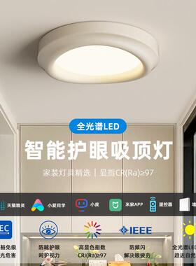 全光谱护眼灯现代简约走廊过道入户吸顶灯北欧奶油风厨卫阳台灯具