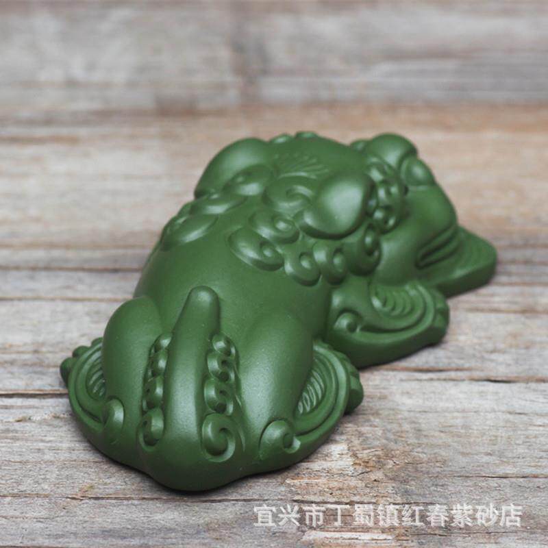 宜兴紫砂工艺品摆饰茶宠坐镇降狮貔貅镇纸摆件LOGO