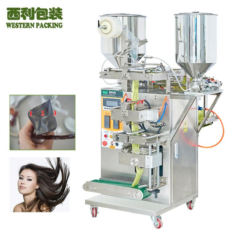 泡泡染发剂液体包装机厂家双料桶组合包装机牛奶液体包装机