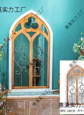 墙假窗户布景道具黑挂壁置物架窗框庭留言板d5wm4nfx园装板饰面品