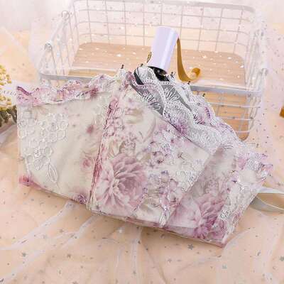 新款全自动刺绣亮片蕾丝印花双层伞晴雨两用太阳伞遮阳伞爆款