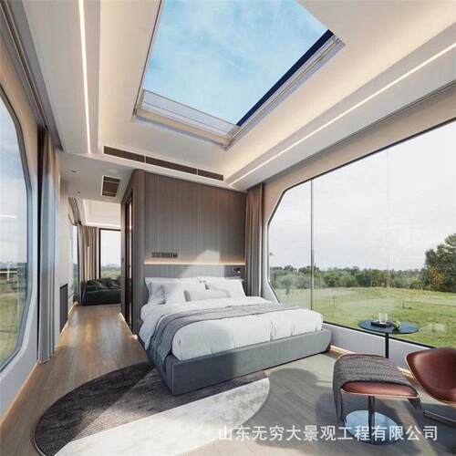 旅游住宿户外观景创意集装箱移动公钢结构阳光房智能一键启动