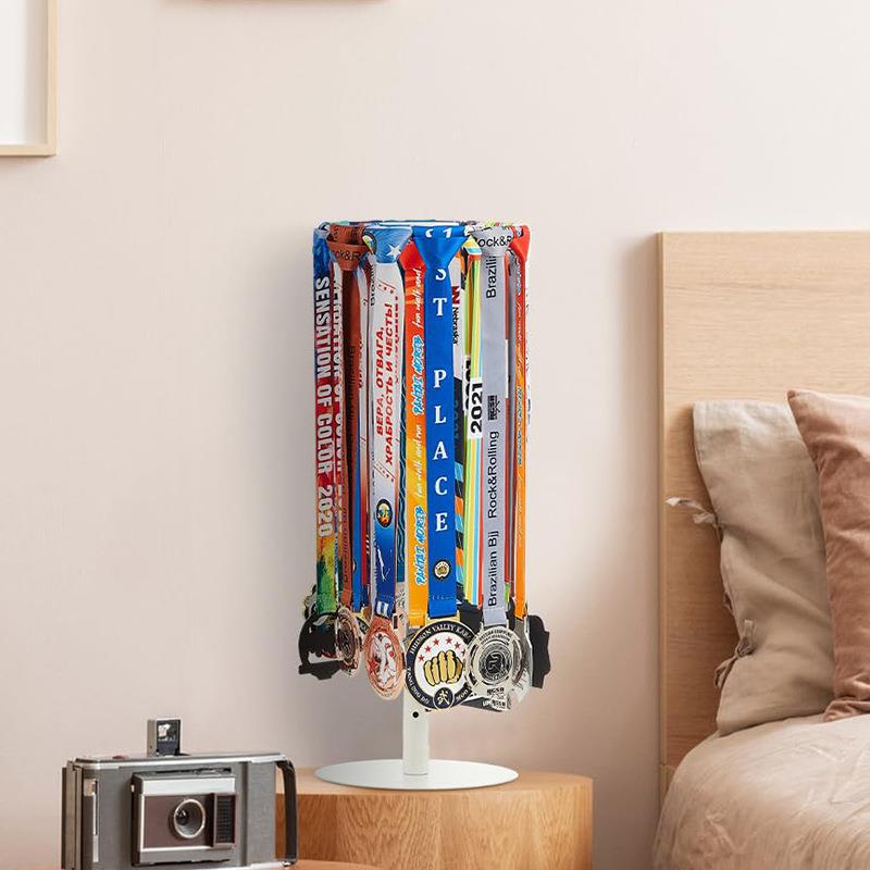 跨境可旋转奖牌架多用途可调节高度奖牌领带收纳架艺术挂件展示架