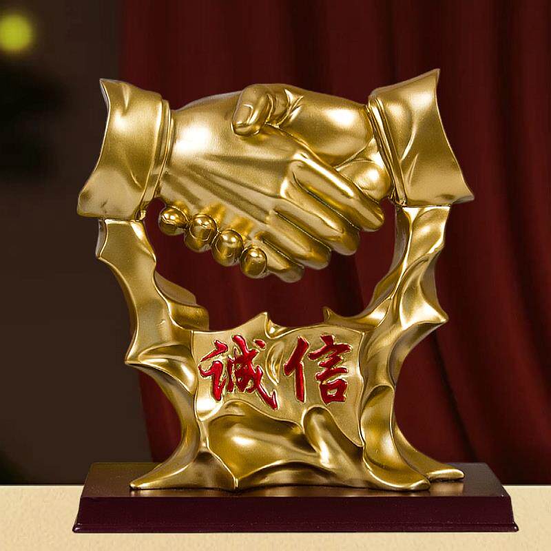 办公精信致摆件225诚书柜创装饰店面公意司开业礼品桌免费刻公司