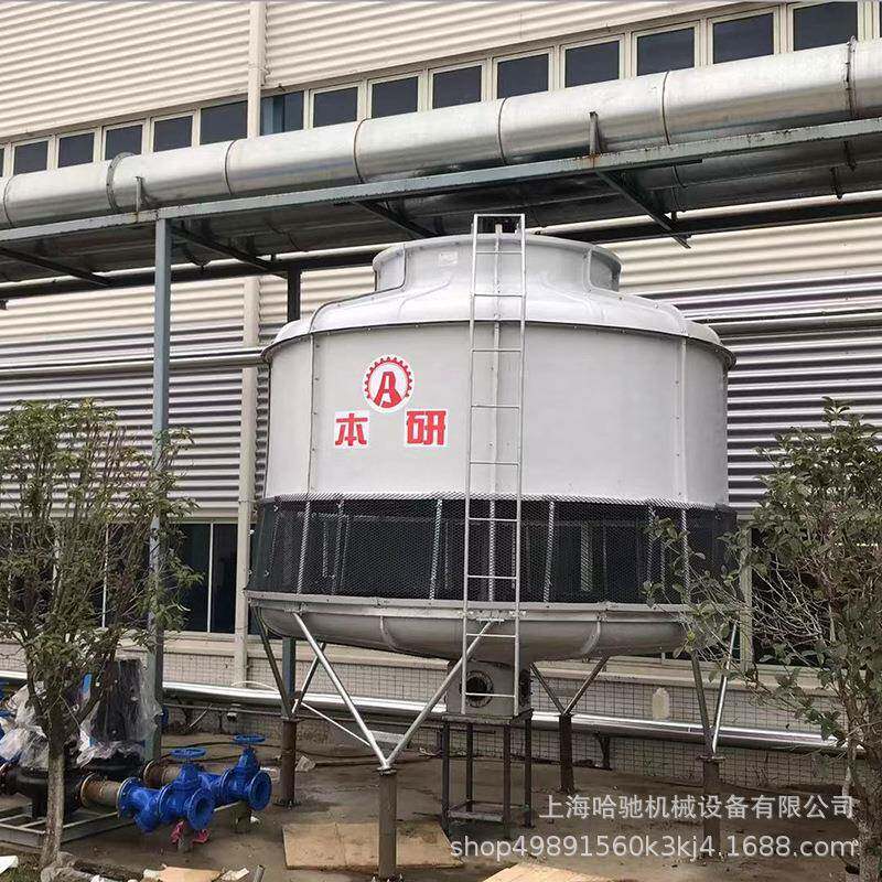 浙江嘉兴海宁皮革厂配套用圆形逆流冷却水塔玻璃钢外壳防水电机