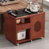 中式 茶水柜移动茶台茶桌新家用阳LKD台实木发小茶车烧壶水一体沙