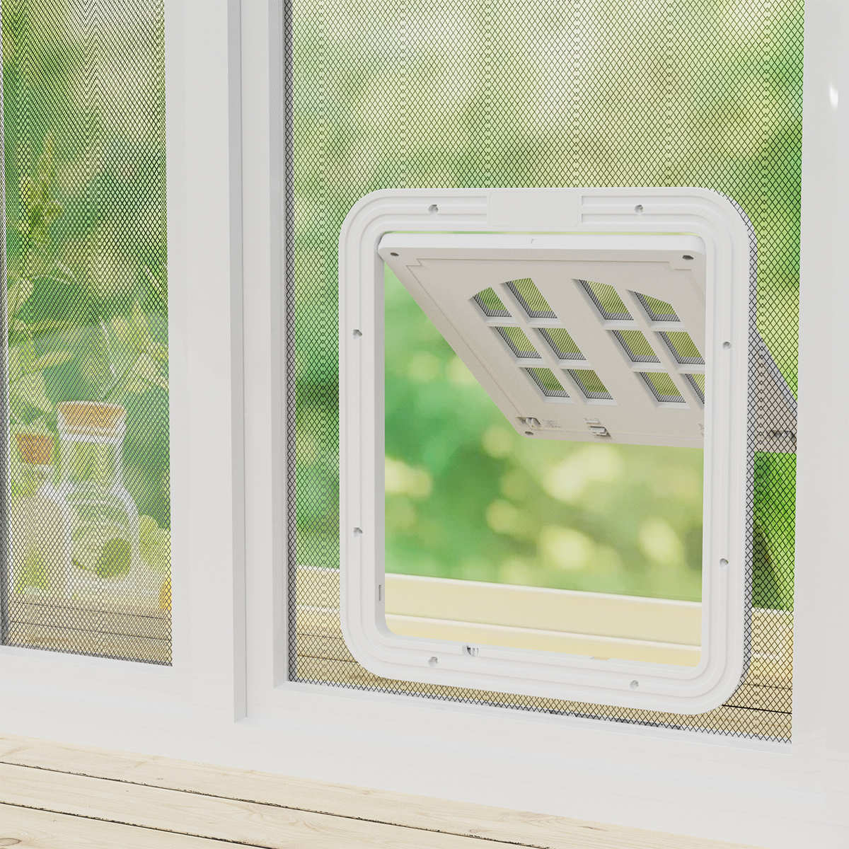 宠物用品新款宠物门 防咬猫咪纱窗门猫狗门宠物自由出入门