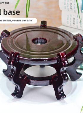 高大的木制底座支架海螺花瓶花盆底部坐石香炉鱼缸木制托盘架装饰