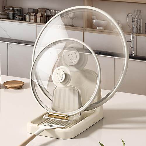 Multifunctional Plastic Pot Lid Rack Kitchen Countertop Orga