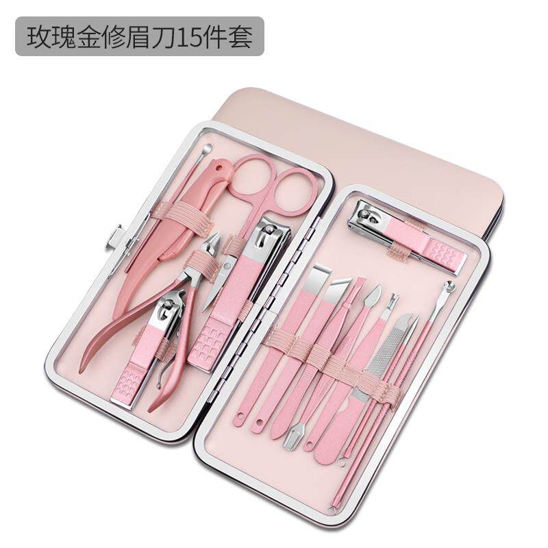 高档指甲套组男女士家用修眉刀防飞溅指甲钳精修刀可工刀携式脚指