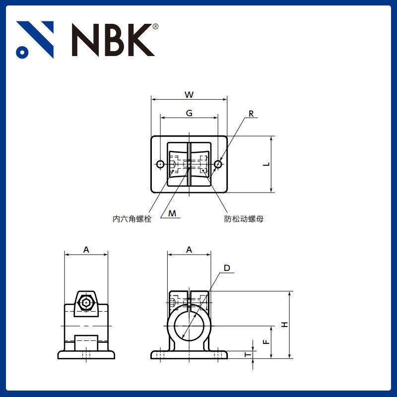 NBK GN146.3 管接头法兰 线性引动器 直线运动部件配件 厂家直供