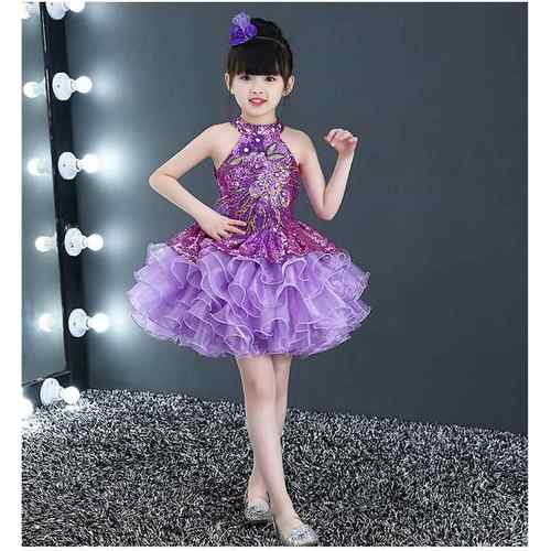 正品出六一儿童蓬蓬裙表演服装亮片女童公纱主裙舞裙蹈服现代舞演