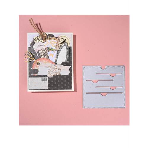 多层口袋切割模板碳钢模具 纸艺压花scrapbook手帐拼贴相册diy