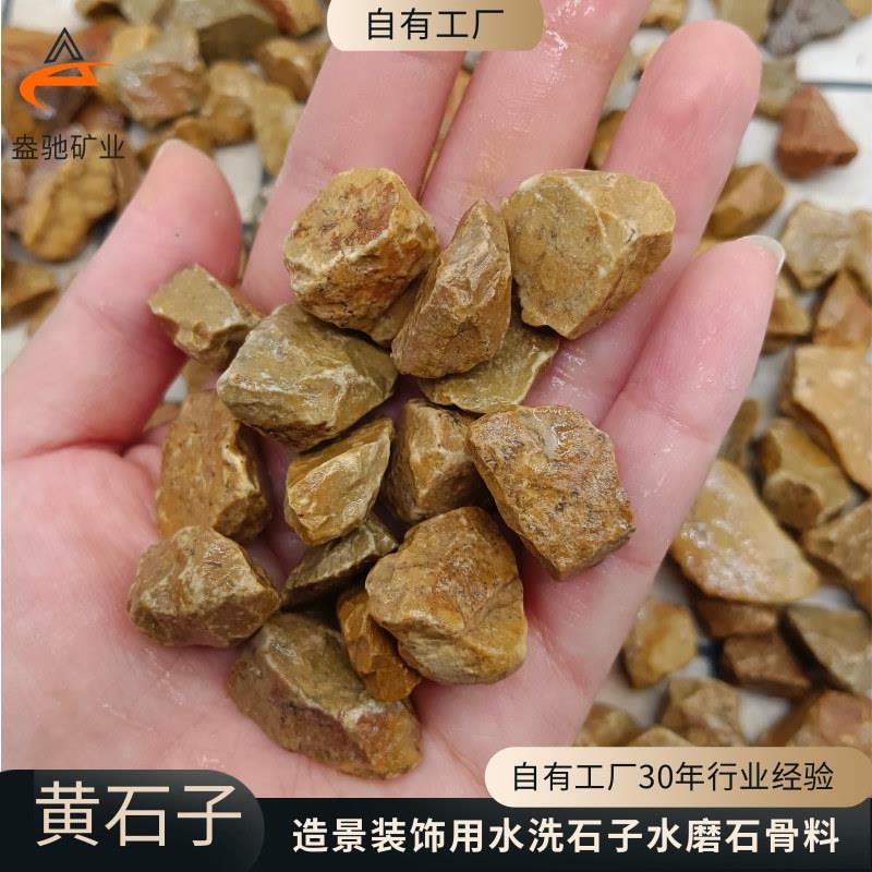 厂家供应黄色石子庭院装修园林景观散铺造景用地板黄碎石水洗石
