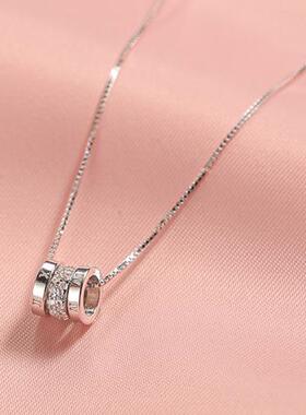 搭配衣服的项链配饰三环圆环项链女轻奢小众设计感时尚ins风罗马