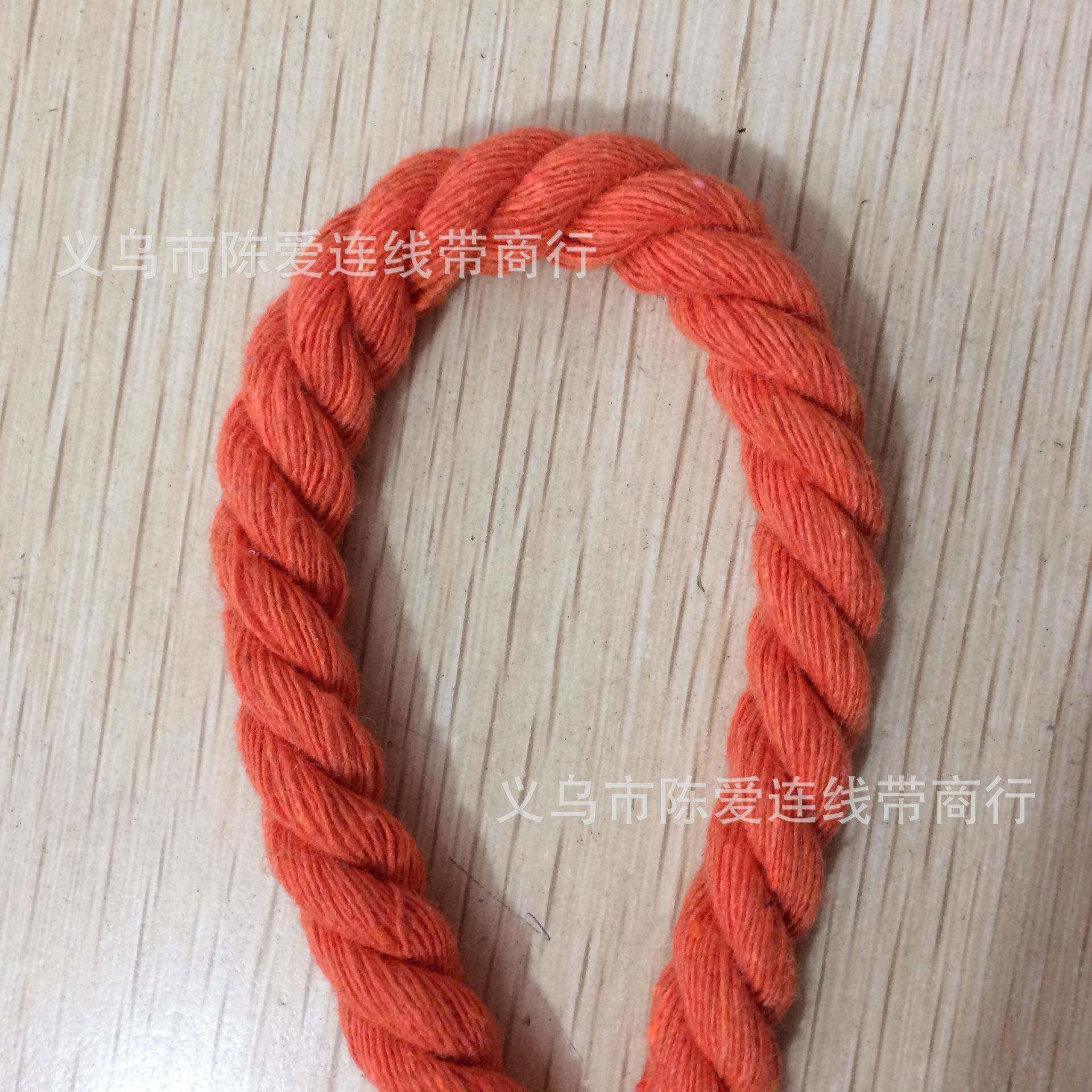 100米棉d绳粗手工搓iy辅料扭8mm三股彩HBO色棉绳绳麻花装饰设计绳