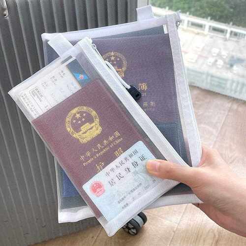 Passport Organizer Travel Case Transparent Portable ID Board