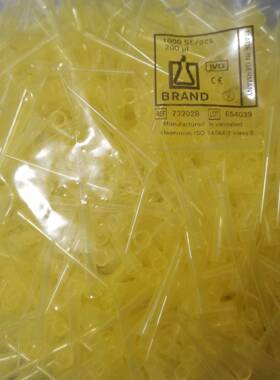 Brand普兰德2-200UL袋装吸头黄色PP材质732028