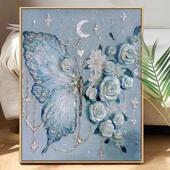 网红数字油画2024新款 蝴蝶手工填充手绘涂色丙烯油彩画感