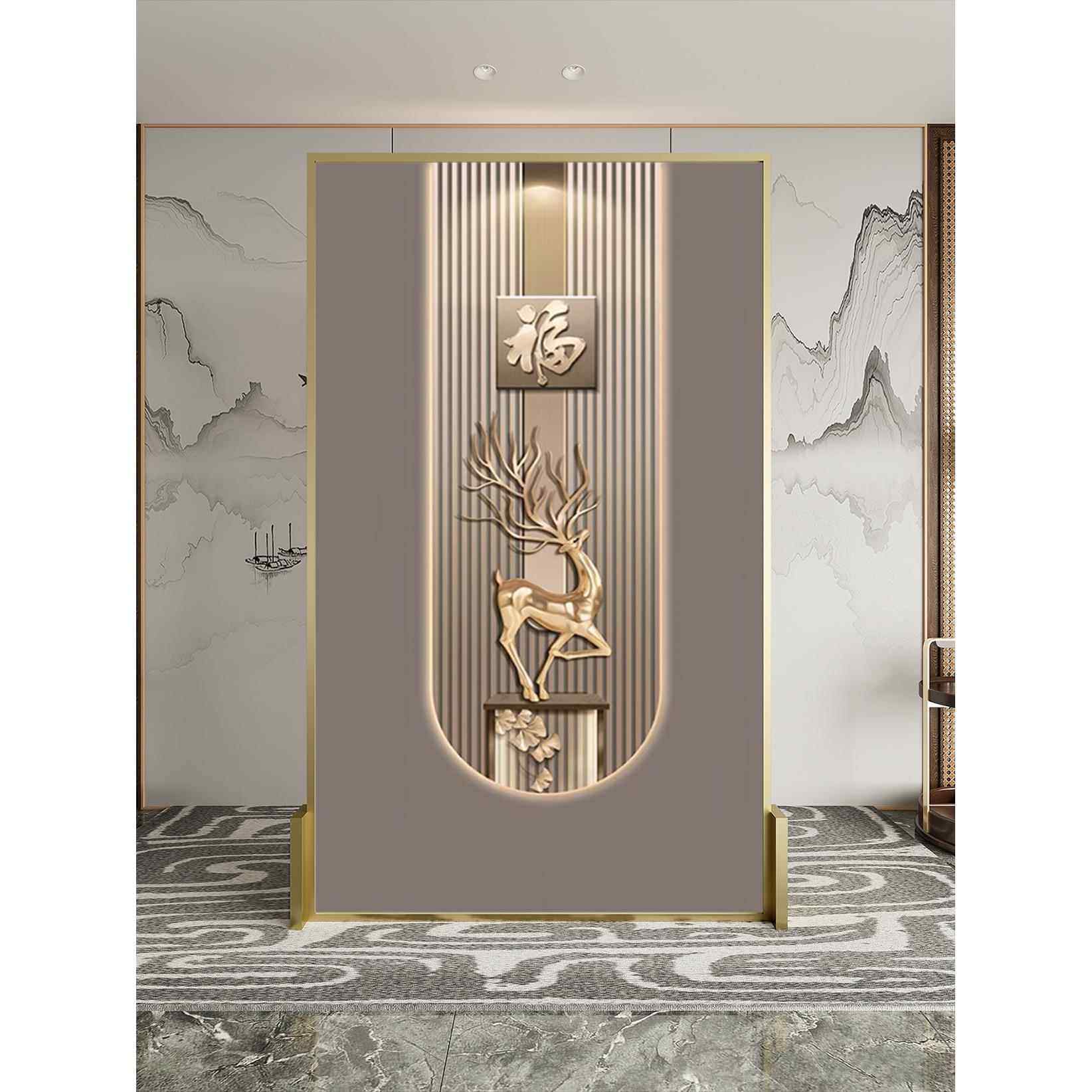 轻型豪华铝合金主屏风隔断客厅办公室入口座椅屏风到门客厅阻挡入