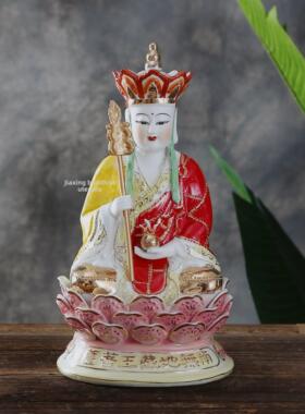 陶瓷地藏菩萨三圣佛像装饰家居入口禅宗镇屋装饰