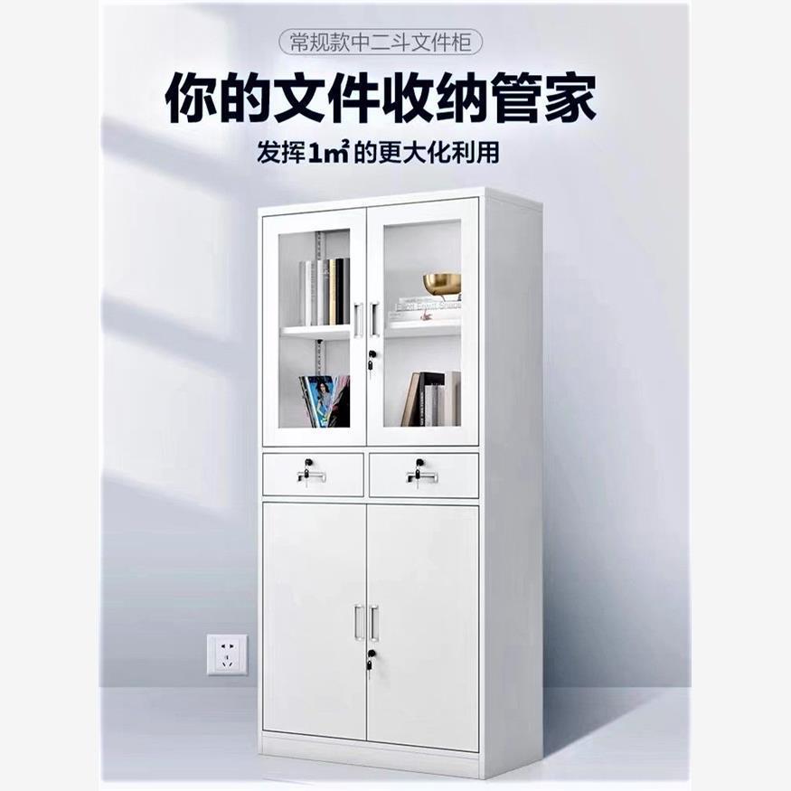 钢制文件柜办公室边柜资料柜书柜钢制储物柜铁制置物柜铁皮文件柜