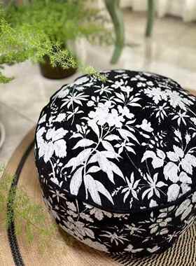 中式MJ-0021客古典圆形墩子矮凳蒲团垫懒人坐垫可厅蒲拆洗豆袋泡
