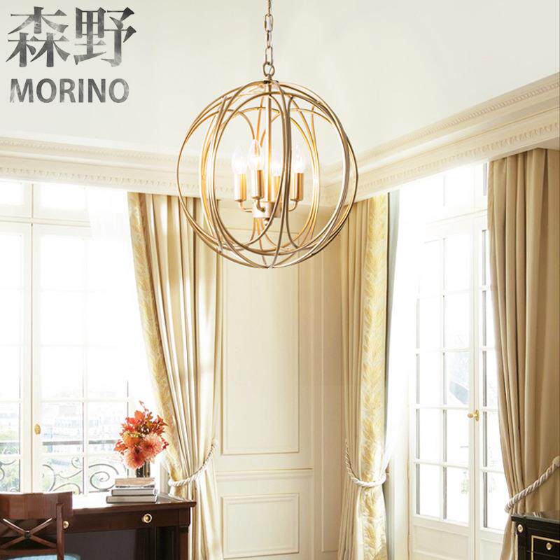 森野照明 美式乡村铁艺吊灯客厅卧室别墅民宿阳台创意法式铁艺吊