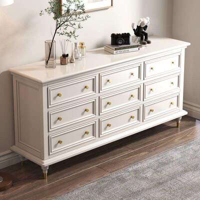 木斗柜美式床尾收抽屉柜卧收纳柜现LEY室代客厅置物实储物柜斗柜