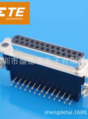 TE/AMP泰科线对板D-SUB连接器5747838-4母座DB25针通孔安装