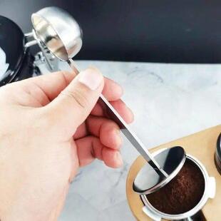 Stand Steel Stainless Scoop Spoon Coffee Tamper 2In1