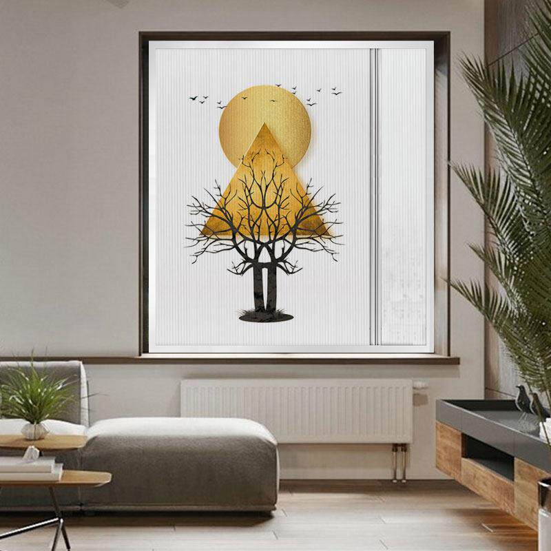 恒基简约北欧推拉日夜帘蜂巢百叶帘全遮光两用帘隔热保温帘免打孔